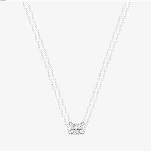 Brand New! 5/8 CTW Round Lab Grown Diamond Double Chain Solitaire Necklace